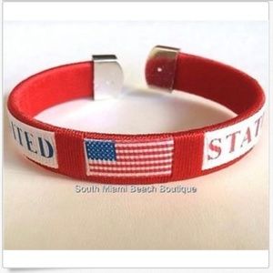 USA American Flag Adjustable Nylon Bracelet